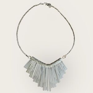 Colombian Artisan Silver Fan Fringe Necklace